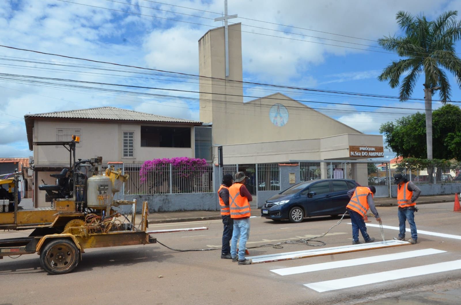 Vereador Márcio Pacele garante revitalização da faixa de pedestres em